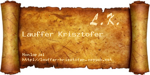 Lauffer Krisztofer névjegykártya